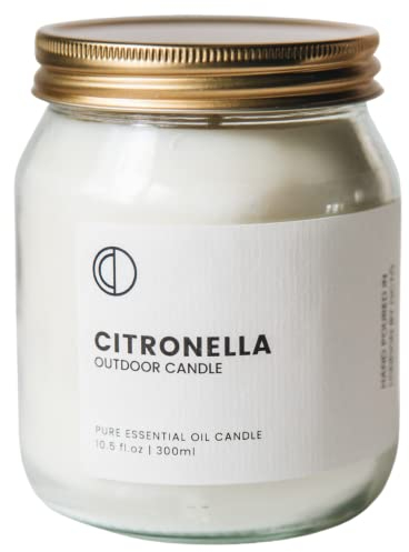 OCTO Citronella Candle Kerze Outdoor 300 ml 60h | ätherische Öle Duftkerze im Glas, 100% natürliches Sojawachs für Zuhause, Garten, Camping, Patic, Reisen, Grillen