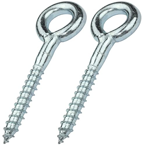AERZETIX - C58286 - Set med 2 skruvkrokar med ögla Ø12 x 90 mm för rörformig byggnadsställning – tränät – väggmontering – stål – silver