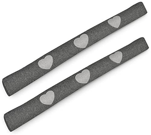 Beautissu 2er Set Zugluftstopper 90 cm lang Tuuli HR - Windstopper als Türvorleger, Haustür Rolle und Kälteschutz Luftstopper - Luftzugstopper Home Zugluft Stopper in Anthrazit