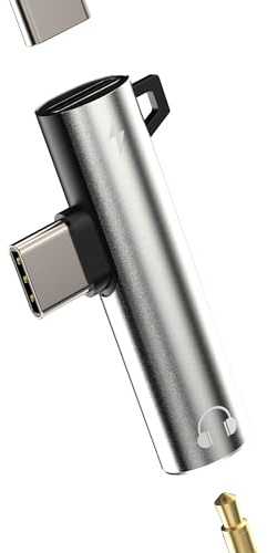 Hoyully USB-C to 3.5mm Headphone Jack Adapter, 2in1, Auxiliary, Compatible with Samsung, LG, Google Pixel, Huawei, Apple iPhone, iPad, Charging and Audio in One