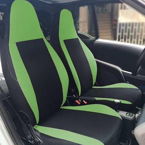 JUNZAI Autositzbezüge-Set für Smart 451 Fortwo 2009-2014, Zubehör für den Innenbereich, Grün