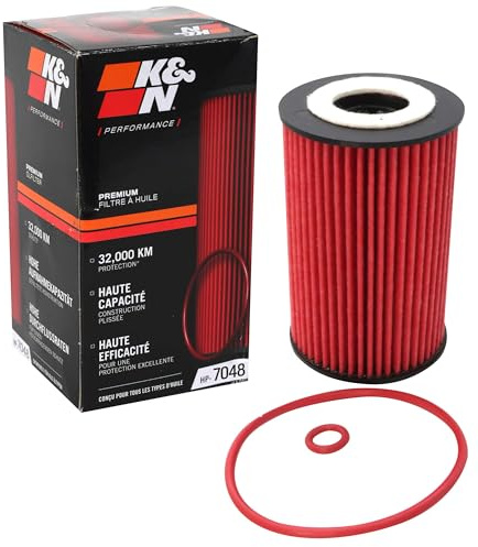 K&N Ölfilter - High Performance-Series kompatibel mit Audi, Seat, Skoda & Volkswagen (HP-7048), Rot | kompatibel mit Audi, Seat, Skoda & Volkswagen (HP-7048)