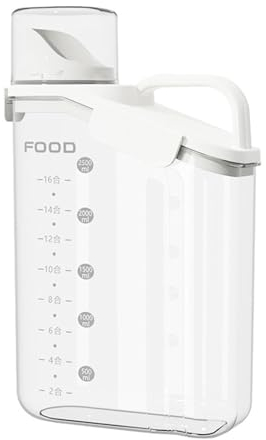 Soulnioi Cereal Storage Containers, Rice Storage Container Airtight Dry Food Storage Tank Plastic Kitchen Cereal Dispenser or Flour, Pet Food, Sugar Storage - 2800ML/White