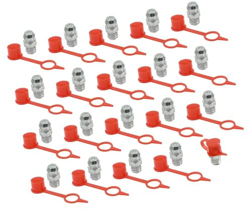 A ABSOPRO Conjunto De 20 Racores De Engrase Rectos M6 Con Tapa Antipolvo De Hierro Con Recubrimiento De Zinc