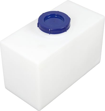 Jiawu 5 Gallon RV Fresh Water Tank, Water Jug Rectangular Water Container, LLDPE Plastic Hedpack with Sealing Cover, Trailer Emergency Water Holding Tank 15.8 X 9.8 X 7.9 Inch