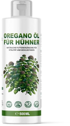 DKT-Natura Oregano ÖL mit 80% Carvacrol, 500ml, Hochdosiert, Ergänzungsfutter für Hühner, Tauben, Wachteln, Vogelgrippe Vorsorge, für Verdauung & Darmflora, Hilfe bei Parasitenbefall