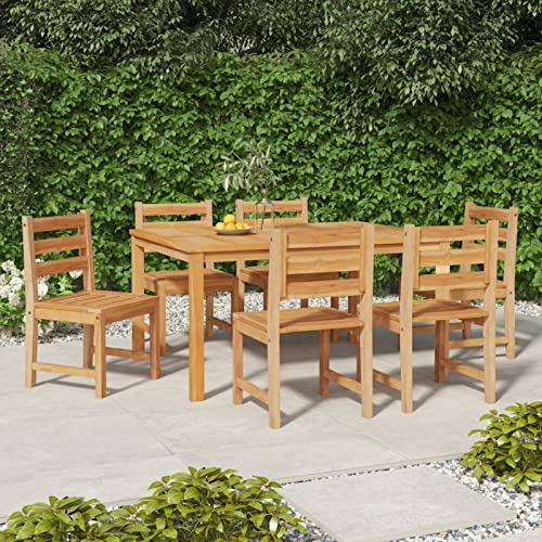 Gecheer Gartenstühle 6 STK. Garten-Essstühlen Gartenstuhl Gartensessel Stuhl Sessel Holzstuhl Balkonstuhl Terrassenstuhl Campingstuhl Stühle Gartenmöbel Massivholz Teak