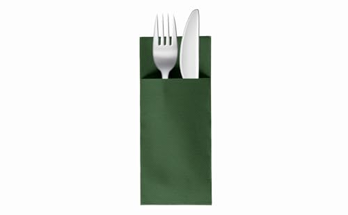 VelaHub Soft Point 50 Besteckservietten, Hochwertige, Einwegserviette, 32x38 cm, Grün