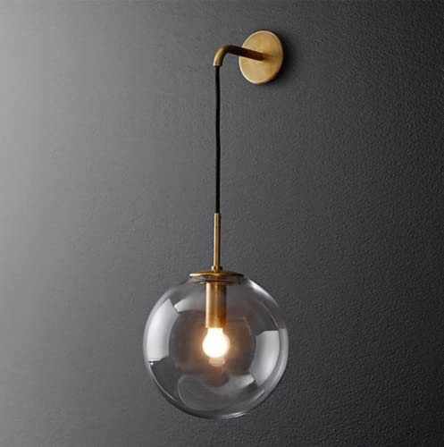 SSNCcNC B, Wandlampen Wandleuchte Innen Golden Modern Wandstrahler Wandlampe 15 cm glas & Gold Metall Drop Wandleuchte für Schlafzimmer Flur Wohnzimmer E27