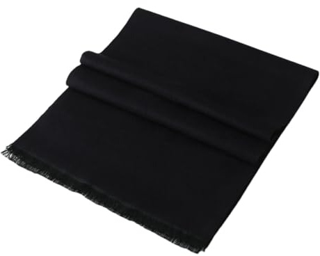 Nlievara Weicher Kaschmir-Schal für Herren, einfarbig, Seide, Wolle, Schals, Foulard-Wickelschal, Herrenschal, C, W 180cm L 30cm