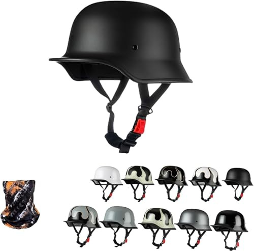 GKCEGHKS Casco Faccia Aperta retrò retrò Casco Scodella ECE Omologato Portatile Mezzi Caschi Jet Casco A Scodella Scooter Motorino Casco Scooter Mezzo Casco da Motociclista Vintage Caschi