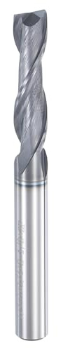 sourcing map Broca de enrutador en espiral, diámetro de corte de 1/4 pulgadas. Fresa de extremo de carburo sólido recubierto de AITIN de 2 flautas con vástago de 1/4 pulgadas para grabado de tallado