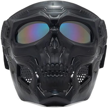 MEAKTSMI Motorradbrille Abnehmbare Gesichtsmaske Kratzfeste Brille Staubschutz Schutzbrille Helmbrille Für Männer Und Frauen