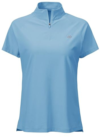 MoFiz Rash Guard Dam Kortärmad Anti-UV UPF50+ Topp Solskydd Snabbtorkande Surfskjorta med 1/4 Zip, Ljusblå, XL