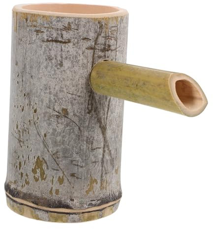 Milisten Bamboo Running Water Fish Tank Bamboo Fountain Spout Garden Water Fountains Fountain Spout for Small Pond Bamboo Water Fountain Garden Fountains Outdoor Patio Fountain Green