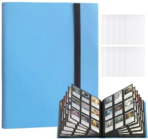 Sammelkarten Album, 360 Pockets Sammelalbum Card Binder with 100Pc Kartenhüllen, Kartenmappe Geschenk Für Kartensammler, Transparent and Wasserdicht