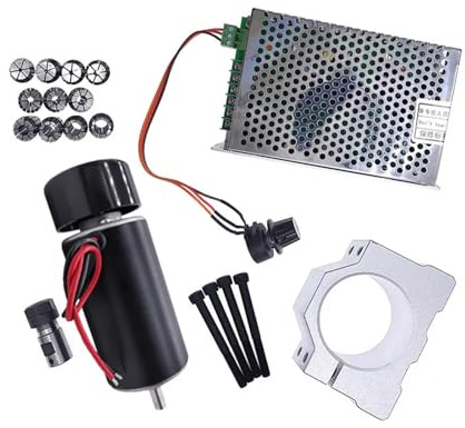 TIEOAXFT 48V 300W 400W Dc Spindle Set 0~60VDC Adjustable Speed Governor Power Supply Both 110/VAC & 220/VAC For Engraving Machine(48V 400W 4)