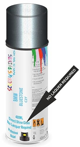 Aerosol Spray Paint Compatible with Bmw Blue Stone Metallic C2Y Available in Direct Gloss, Cellulose or Basecoat (Direct Gloss Aerosol)