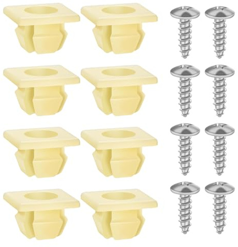 Gutol 16pcs Stainless Steel License Plate Screws,3/8 Slotted Hex Head with Nylon Inserts for Plates/Frames/Covers (4755299 3907444 A11719)