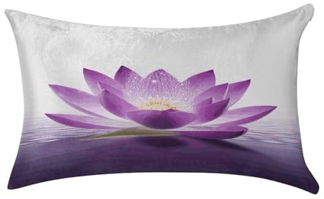 FodPand Lotus Flower Purple Velvet Throw Pillow Covers for Bed Pillow Protectors Cozy Cushion Cover Luxury Pillow Cases Soft Pillow Shams for Car Bed Sofa Pillowcases 12 ×20 