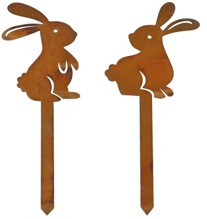 Homeponnew Metall Gartenskulptur für den Außenbereich - Rost-Finish Eisen Tier Ornament 18cm Hängend oder Becken Display Landschaft Dekor