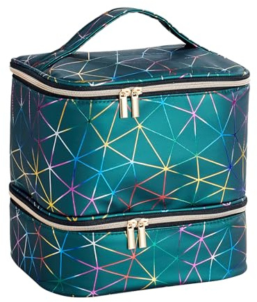 Organizer per kit unghie, custodia per smalto con divisori in spugna, borsa di grande capacità per 30 bottiglie, accessorio maniglia per smalto semipermanente, contenitore per, borsa per tras