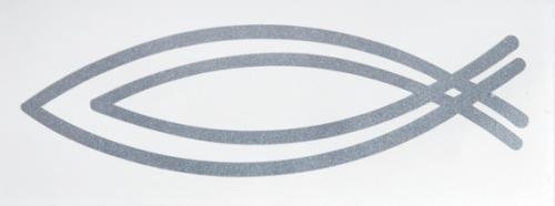 Praisent Auto-Aufkleber mit dem Fischsymbol, designt in Doppelkontur, wetterfest/lichtbeständig (reflektiert/leuchtet im Dunkeln)