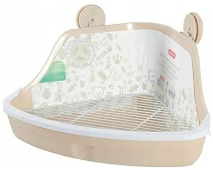 Zolux - Casetta da Toilette angolare per roditori, Dimensioni Piccole, 34 x 32 x 14,5 cm, Colore: Beige