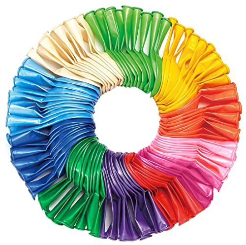 110 palloncini colorati in lattice per feste di compleanno e compleanni di bambini, in 11 colori, ad aria ed elio