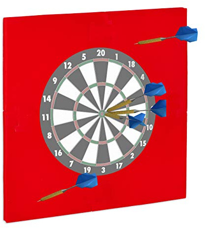 Relaxdays Dartscheibe Schutzring R6, Wandschutz für 45 cm Dartboard, rot | EVA, Dart Auffangring HBT: 71 x 71 x 3 cm