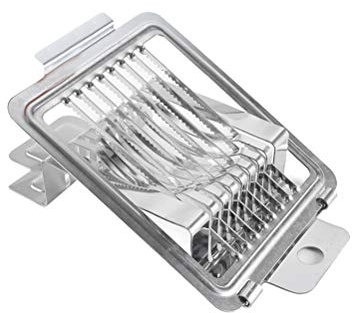 Ooscy Home Kitchen Eierschneider Edelstahl Draht Ei 3 in 1 Multifunktionaler Eierschneider Schneider mit Edelstahldraht Schneidlinie zum Schneiden von gekochten Eiern, Salaten, Erdbeeren (Silber)