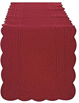 BLANC MARICLO' Runner striscia da tavolo rettangolare cotone rosso 45x140 cm