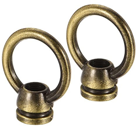 sourcing map Occhio dado 15 kg carico massimo 36 x 43 mm M10 filettatura anello femmina anello per lampada a sospensione, bronzo confezione da 2