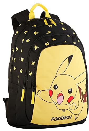 ToyBags Mochila Escolar Pokémon Pikachu - Doble Compartimento y Bolsillos Frontal y Lateral - Adaptable a Carro - Incluye Porta Ordenador - Tirantes y Espalda Acolchados - 44 x 30 x 20 cm