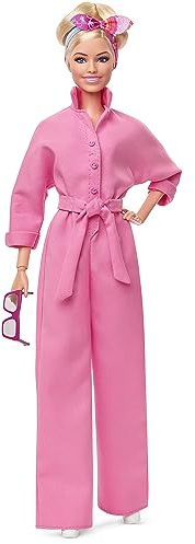 Barbie The Movie - Margot Robbie, bambola del film collezione con tuta pink power, occhiali da sole e fascia per capelli, giocattolo per bambini, 3+ anni, HRF29