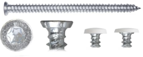 Rahmenschrauben für Türe und Fenster Senkkopf Zylinderkopf Flachkopf Abdeckkappen separat bestellbar (Senkkopf, L=182mm, 20St.)
