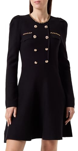 Morgan Robe Pull trapèze avec Boutons Noir XS
