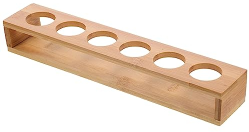 PRETYZOOM Organizador De Vasos De Whisky y Copas De Vino De Madera Natural, Soporte Compacto y Duradero Para Almacenamiento Doméstico, Bandeja Portavasos Adecuado Para Fiestas y Bar