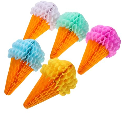 Decorazione a Nido D'ape Gelato da 6 Pollici, 5 Pezzi