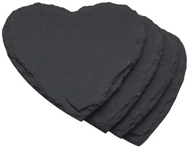 YuanSpring lámina Tabla de Quesos de Pizarra, Tabla de Embutidos de Pizarra Natural para Quesos, Carnes, Aperitivos, Frutas Secas y Alimentos - Negro(B)