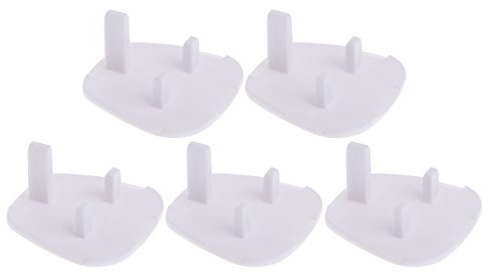 5pcs White UK Power Socket Electrical Outlet Baby Safety Guard for Protection Anti Electric Shock Plugs Protector Cover Socket Covers Baby Proofing 3 Prong