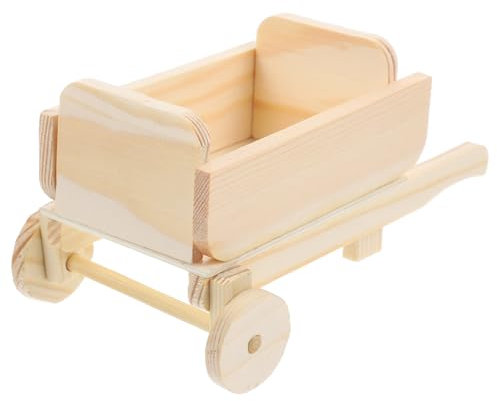 COSMEVIVI Mini Holzkarrenmodell Diy Unfertiges Wagenmodell Für Puppenhaus Dekoration Miniatur Karren Spielzeug Holz Modell Karren
