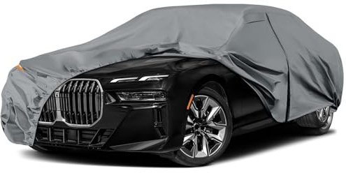 10 Layers Waterproof Premium Car Covers Replace for 2008-2026 BMW 7 Series | Heavy Duty All Weather Car Cover with Cotton Liner, Zipper Door, Windproof Bands for Snow Rain Dust Protection