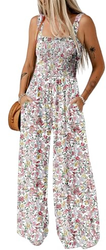 Dokotoo Tuta Donna Estiva Floreale Salopette Elegante Cerimonia Completo Cerimonia Larga Pantaloni Senza Maniche Tailleur Lungo Jumpsuit