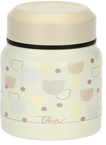 THUN - Contenitore pappa termico - Acciaio inox, PP, silicone - Collezione Baby Dolce Fattoria - Ø 9.2 cm - 11.2 cm h