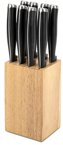 8 Slots Steak Knife Block Holder, 5.5 Wooden Small Knife Block without Knives,Compact and Space Saving Storage Knife Holder for Counter Top (1)