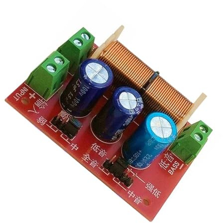 Qsvbeeqj Filtre crossover réglable 400 W pour haut-parleurs avec optimisation des aigus et des basses 4-16 OHM haut-parleurs réglables