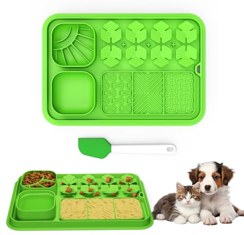Lick Mat for Dogs，Slow Feeder Bowl for Dogs and Cats, Silicone Lick Mat & Snuffle Mat - Interactive Puzzle Feeder to Slow Eating and Keep Busy, Reduce Vomiting and Relieve Boredom