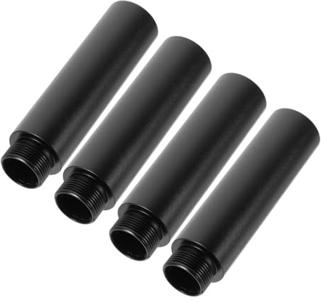 LIOOBO Mikrofonverlängerungsrohr Verlängerung für Mikrofonständer aus Aluminiumlegierung Schwarz 4 Stück Geeignet für Studio und Andere Orte