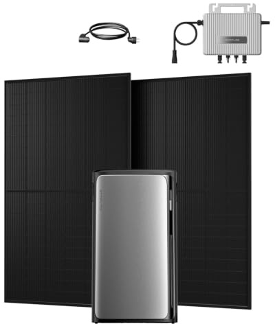 Powerness® Balkonkraftwerk mit Speicher 1920Wh, ECOFLOW STREAM AC Pro mit STREAM Mikro-Wechselrichter 800W und 1000W Full Black Bifaziale Solarmodule für Balkonkraftwerk (0% MwSt)
